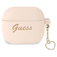 Guess GUA3LSCHSP AirPods 3 cover pink/pink Silicone Charm Heart Collection