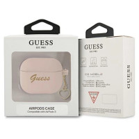 Guess GUA3LSCHSP AirPods 3 cover pink/pink Silicone Charm Heart Collection