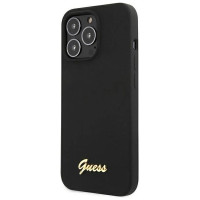 Guess GUHMP13LLSLMGBK iPhone 13 Pro / 13 6.1" black/black hardcase Silicone Script Gold Logo MagSafe