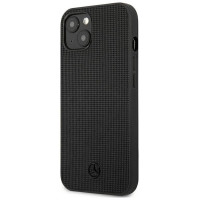 Mercedes MEHCP13MMBLBK iPhone 13 6,1" czarny/black hardcase Leather Meshed Metal Logo