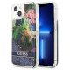 Guess GUHCP13SLFLSB iPhone 13 mini 5.4" blue/blue hardcase Flower Liquid Glitter