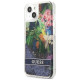 Guess GUHCP13SLFLSB iPhone 13 mini 5.4" blue/blue hardcase Flower Liquid Glitter