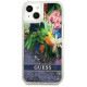 Guess GUHCP13SLFLSB iPhone 13 mini 5.4" blue/blue hardcase Flower Liquid Glitter