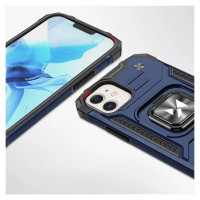 Wozinsky Ring Armor case for iPhone 14 Plus armored cover magnetic holder ring blue