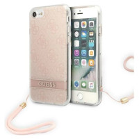 Guess GUOHCI8H4STP iPhone SE 2022 / SE 2020 / 7/ 8 pink/pink hardcase 4G Print Strap