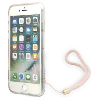 Guess GUOHCI8H4STP iPhone SE 2022 / SE 2020 / 7/ 8 pink/pink hardcase 4G Print Strap