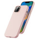 Dux Ducis Grit Leather Case for iPhone 14 Plus Elegant Faux Leather Cover (MagSafe Compatible) Pink