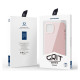 Dux Ducis Grit Leather Case for iPhone 14 Plus Elegant Faux Leather Cover (MagSafe Compatible) Pink