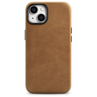 Icarer Oil Wax Premium Leather Case iPhone 14 Plus Magnetic Leather Case with MagSafe Brown (WMI14220703-TN)