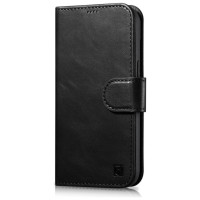 Icarer Oil Wax Wallet Case 2in1 Cover iPhone 14 Plus Anti-RFID Leather Flip Case Black (WMI14220723-BK)