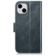 Icarer Oil Wax Wallet Case 2in1 Cover iPhone 14 Plus Anti-RFID Leather Flip Case Blue (WMI14220723-BU)