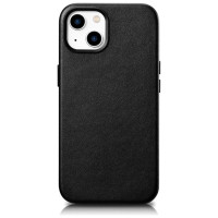 Icarer Case Leather cover for iPhone 14 Plus genuine leather case black (compatible with MagSafe)