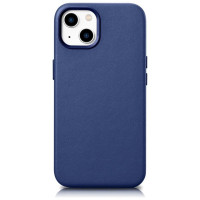 Icarer Case Leather cover for iPhone 14 Plus genuine leather case blue (compatible with MagSafe)