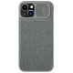 Nillkin Qin Cloth Pro Case Case for iPhone 14 Plus Camera Cover Holster Cover Flip Case Gray