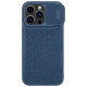 Nillkin Qin Cloth Pro Case Case for iPhone 14 Pro Max Camera Cover Holster Cover Flip Case Blue