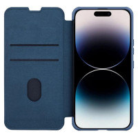 Nillkin Qin Cloth Pro Case Case for iPhone 14 Pro Max Camera Cover Holster Cover Flip Case Blue