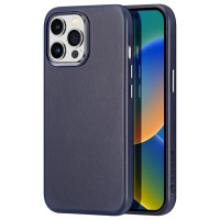 Dux Ducis Naples case for iPhone 14 Pro magnetic leather case MagSafe blue