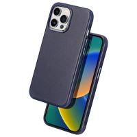 Dux Ducis Naples case for iPhone 14 Pro magnetic leather case MagSafe blue
