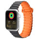 Dux Ducis Strap (Armor Version) Apple Watch SE Strap, 9, 8, 7, 6, 5, 4, 3, 2, 1 (41, 40, 38 mm) Silicone Magnetic Band Bracelet Black/Orange