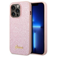 Guess GUHCP14XHGGSHP iPhone 14 Pro Max 6,7" różowy/pink hard case Glitter Script