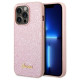 Guess GUHCP14XHGGSHP iPhone 14 Pro Max 6,7" różowy/pink hard case Glitter Script