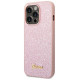 Guess GUHCP14XHGGSHP iPhone 14 Pro Max 6,7" różowy/pink hard case Glitter Script