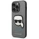 Karl Lagerfeld KLHCP14LSAPKHG iPhone 14 Pro 6,1" srebrny/silver hardcase Saffiano Karl`s Head Patch