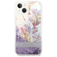 Guess GUHCP14MLFLSU iPhone 14 Plus 6.7 "violet / purple hardcase Flower Liquid Glitter