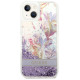 Guess GUHCP14MLFLSU iPhone 14 Plus 6.7 "violet / purple hardcase Flower Liquid Glitter
