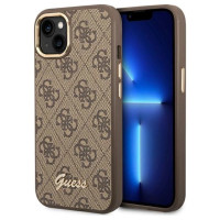 Guess GUHCP14SHG4SHW iPhone 14 6.1" brown/brown hard case 4G Vintage Gold Logo