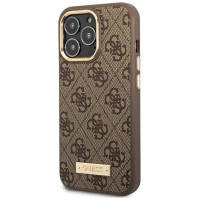 Guess GUHMP14LU4GPRW iPhone 14 Pro 6.1 "brown / brown hard case 4G Logo Plate MagSafe