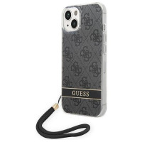 Guess GUOHCP14MH4STK iPhone 14 Plus 6.7 "black / black hardcase 4G Print Strap