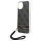 Guess GUOHCP14MH4STK iPhone 14 Plus 6.7 "black / black hardcase 4G Print Strap