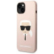 Karl Lagerfeld KLHMP14MSLKHLP iPhone 14 Plus 6,7" hardcase jasnoróżowy/light pink Silicone Karl`s Head Magsafe