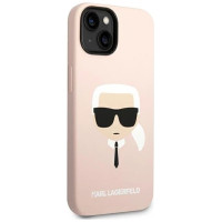 Karl Lagerfeld KLHMP14MSLKHLP iPhone 14 Plus 6,7" hardcase jasnoróżowy/light pink Silicone Karl`s Head Magsafe