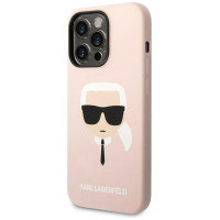 Karl Lagerfeld KLHMP14XSLKHLP iPhone 14 Pro Max 6.7 "hardcase light pink / light pink Silicone Karl`s Head Magsafe