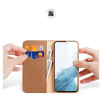 Dux Ducis Hivo case Samsung Galaxy S23+ flip cover wallet stand RFID blocking brown