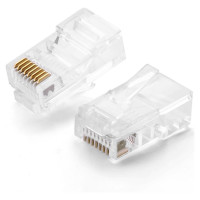 Ugreen 100x plug end RJ45 8P8C (UTP Cat. 5 / Cat. 5e) transparent (NW110)