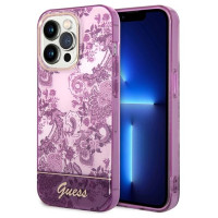 Guess Porcelain Collection case for iPhone 14 Pro Max - fuchsia