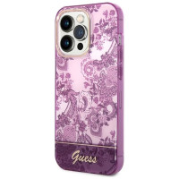 Guess Porcelain Collection case for iPhone 14 Pro Max - fuchsia