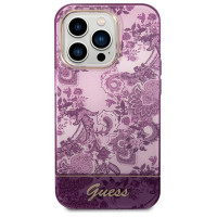 Guess Porcelain Collection case for iPhone 14 Pro Max - fuchsia
