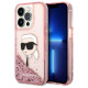 Karl Lagerfeld Glitter Karl's Head case for iPhone 14 Pro - pink