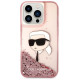Karl Lagerfeld Glitter Karl's Head case for iPhone 14 Pro - pink