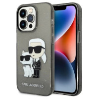 Karl Lagerfeld Glitter Karl&Choupette case for iPhone 14 Pro Max - black