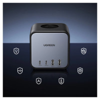 Ugreen cube power strip 65W USB / USB C + 3x AC socket black (CD268)