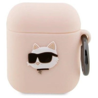 Karl Lagerfeld KLA2RUNCHP AirPods 1/2 cover pink/pink Silicone Choupette Head 3D