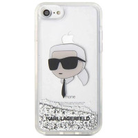 Karl Lagerfeld KLHCI8LNKHCH iPhone 7/8/ SE 2020/2022 silver/silver hardcase Glitter Karl Head