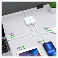 Choetech PD8008 100W GaN fast charger 2x USB-A / 2x USB-C - white