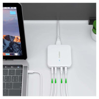 Choetech PD8008 100W GaN fast charger 2x USB-A / 2x USB-C - white