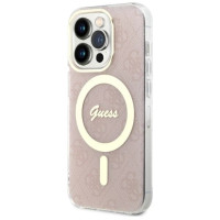 Guess GUHMP14LH4STP iPhone 14 Pro 6.1" pink/pink hardcase 4G MagSafe